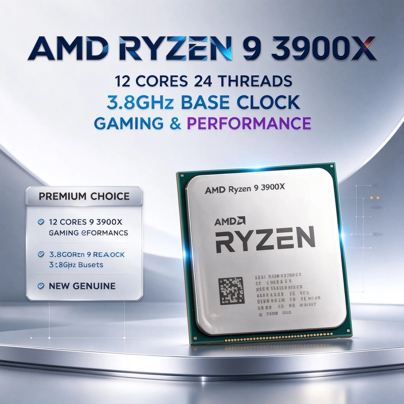 100% Brand New AMD Ryzen 9 3900X 3.8GHz 12-Core 24-Thread Processor For Gaming CPU Without Package R9 3900X