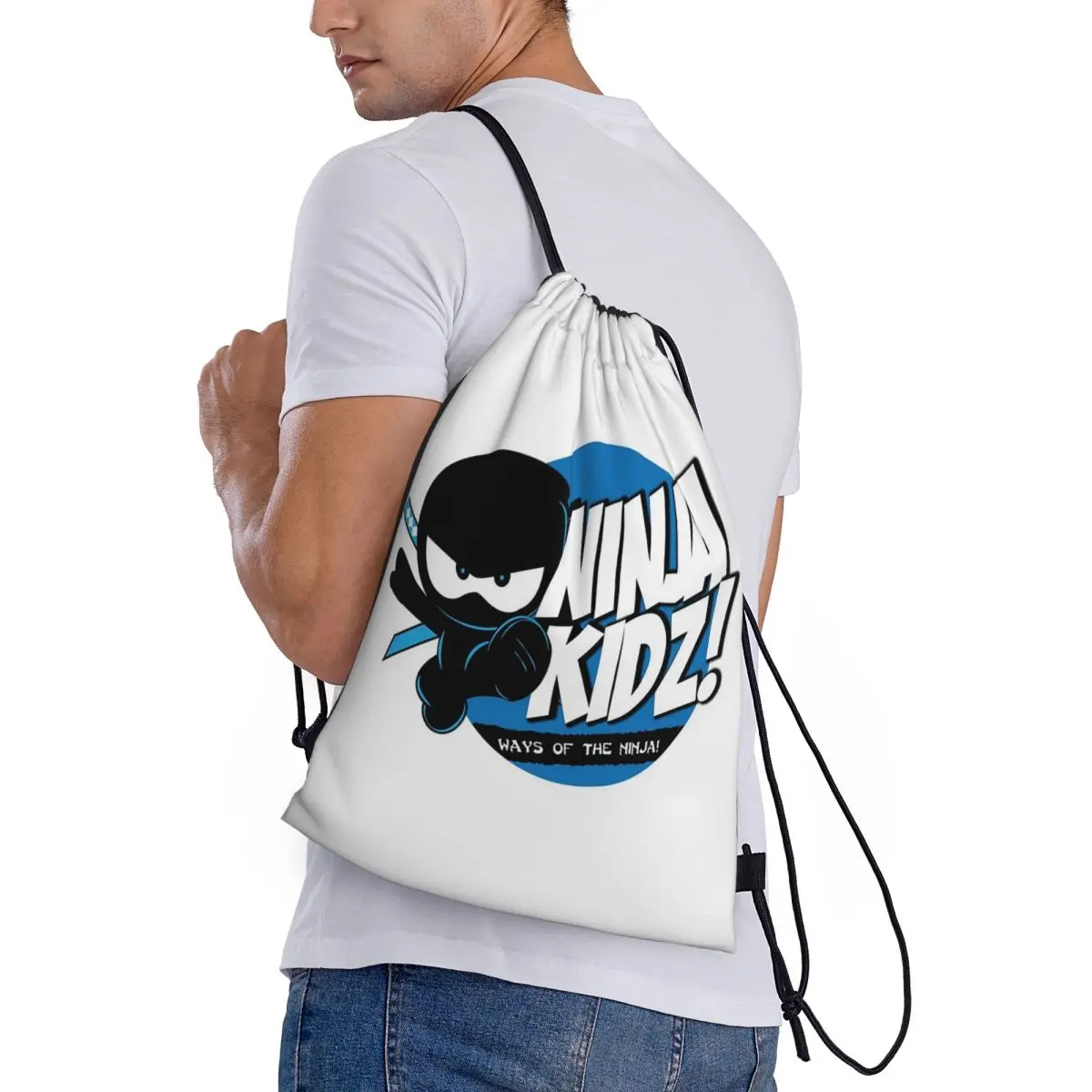 

Рюкзаки Ninja Kidz, портативные сумки на шнурке, спортивные сумки, сумки для книг для мужчин и женщин, школьные сумки