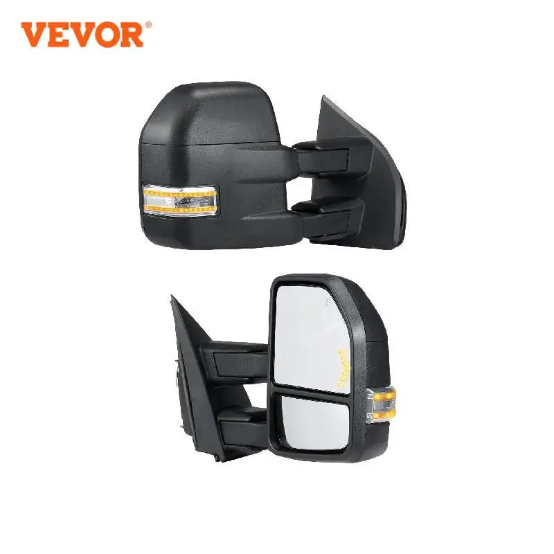 

VEVOR 1 Pair Towing Mirror Manual Controlling with Signal Light Pickup Truck Side Mirror Heated Folding for 2015-2018 Ford F150