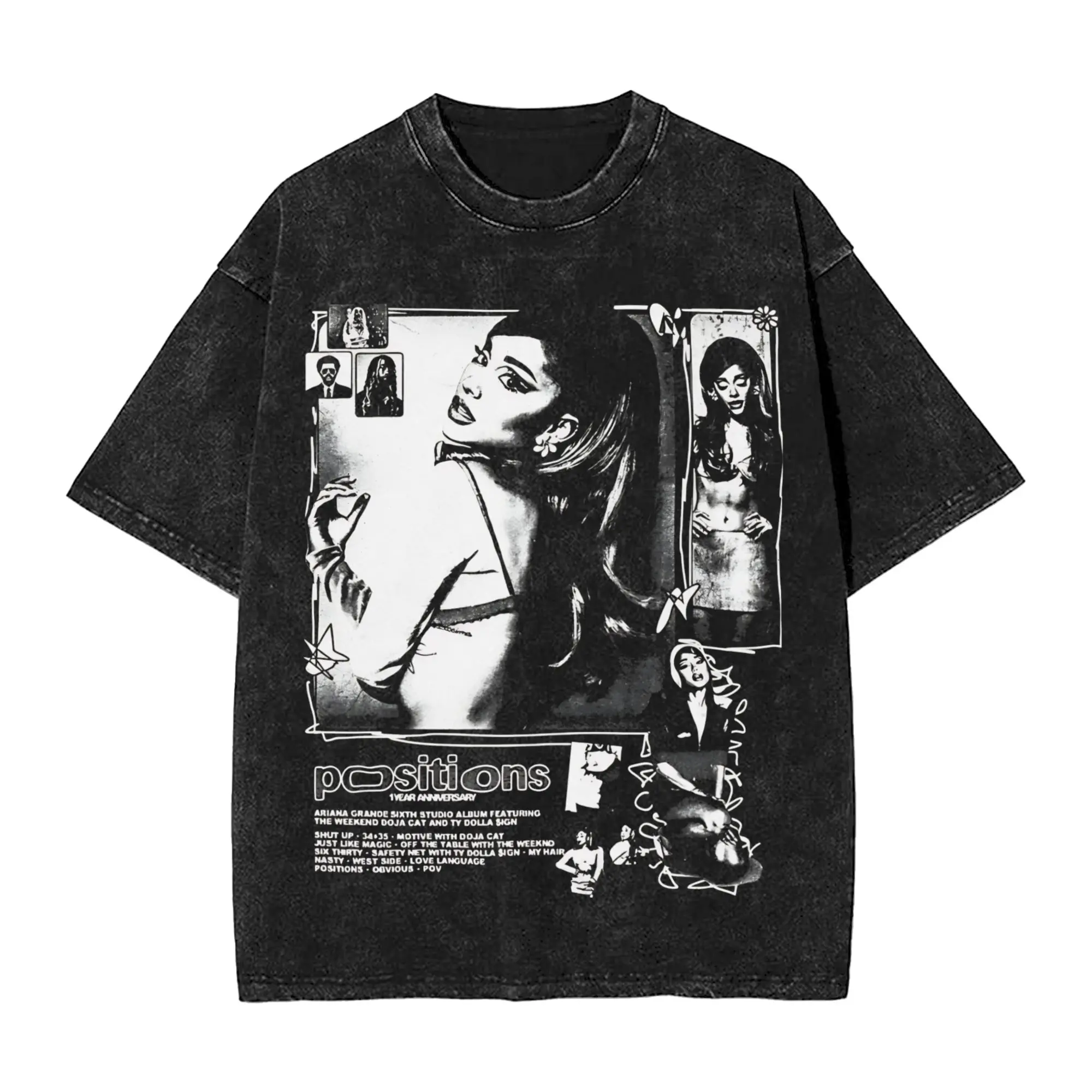 Arianas Grandes The Eternal Sunshine Tour 2026 Washed T Shirt Streetwear Hip Hop Vintage T-Shirts  Tees Tops Men Women