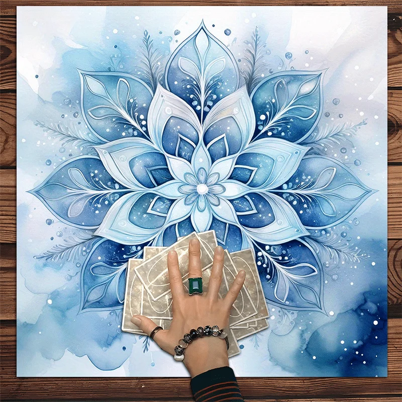 VIKEMA Dark Night Divination Waterproof Tablecloth Gold Moon Starburst Branches And Leaves Metaphysical Bohemian Style