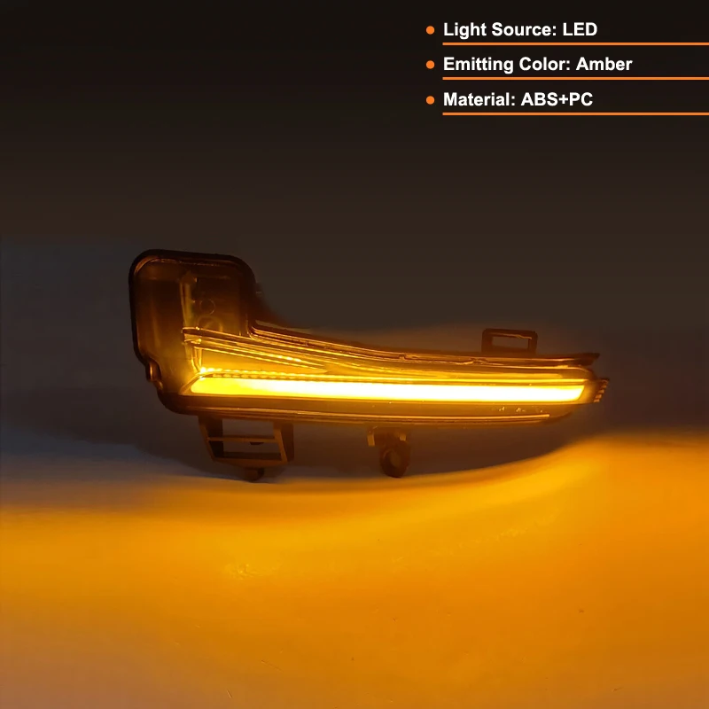 2 قطعة عدسة المدخن LED مصباح مرآة جانبية لسكودا سوبيرب A7 B8 MK3 2016-2019 العنبر الجانب الرؤية الخلفية الديناميكية بدوره أضواء الإشارة #3