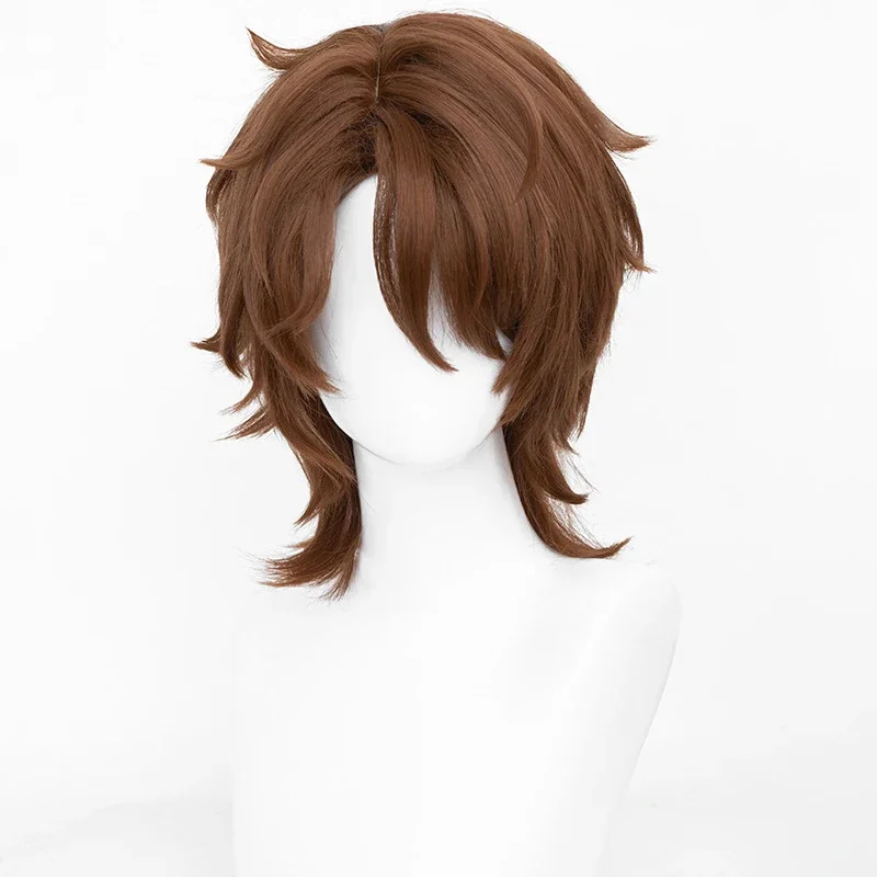 Spel Honkai: Star Rail Gallagher Cosplay Pruik Unisex Volwassen Kort Bruin Hittebestendig Synthetisch Haar Halloween Kostuum Rekwisieten