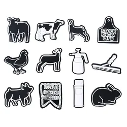 Black and white animal series Shoe Charm Garden Shoe Accessories Buckle Fit Clogs Decorations Sandals Embellished Gift