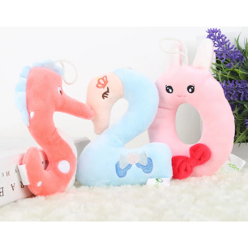 10PCS Lovely Animal Number Throw Pillow Creative Baby Number Pillow Toy Early Educational Number Animal Bolster Cartoon Animal N