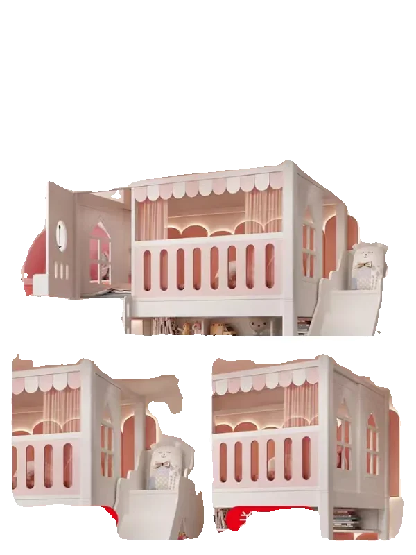 Letto a castello per bambini alto e basso casa sull\'albero letto matrimoniale alto guardrail