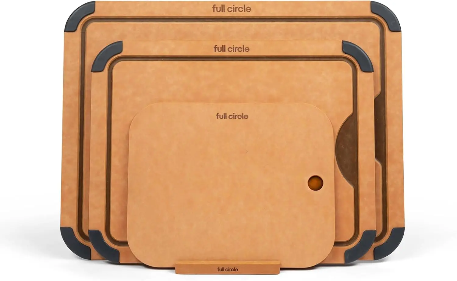 

3-Piece Cutting Board Set with Holder & Drying Rack – Dishwasher Safe, Lightweight, Kraft Paper