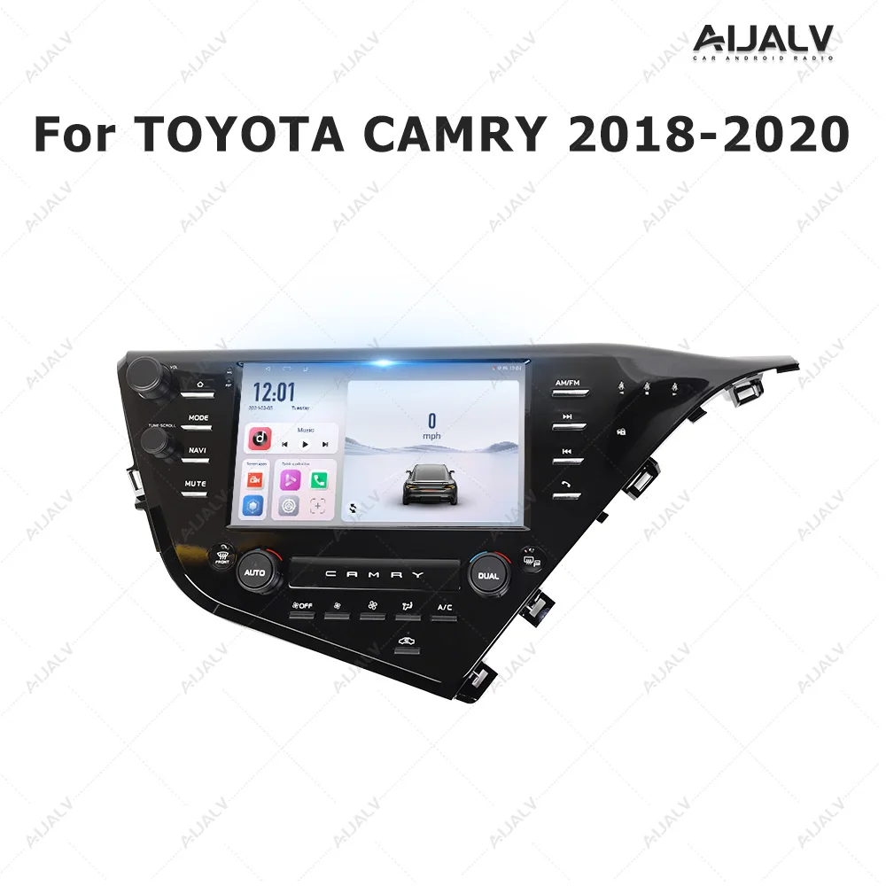 Aijia Android Car Navigation Stereo Frame for Toyota Camry 2018-2020 Android 10-inch Left Rudder Driving Car Frame Accessories
