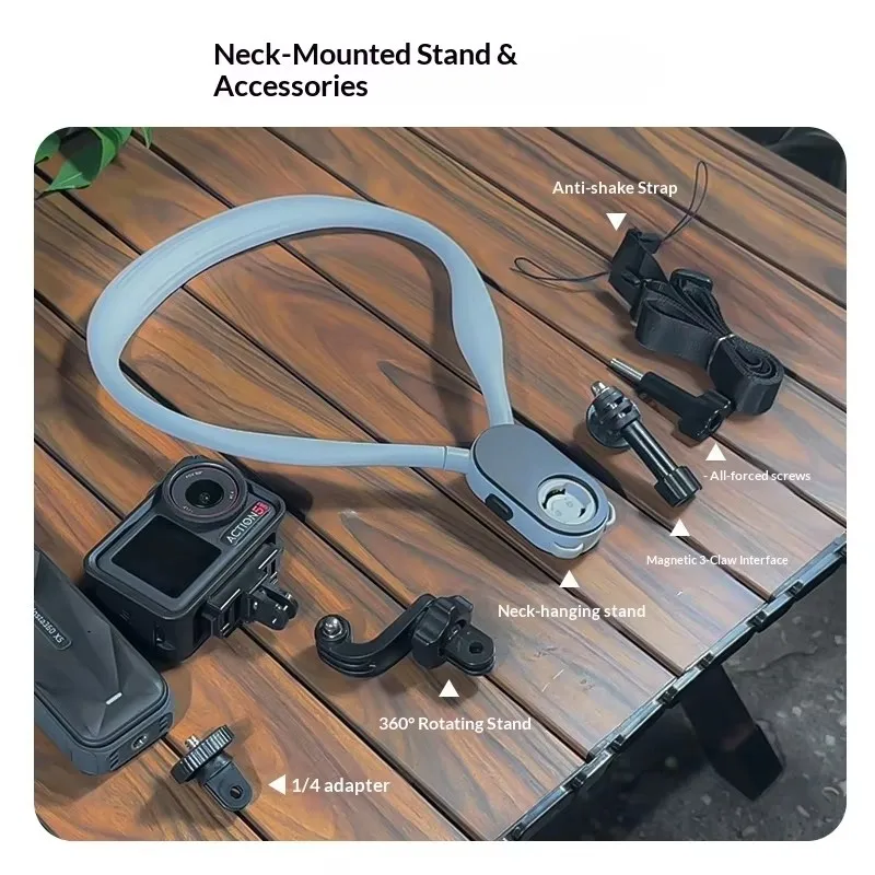 Silicone Chest Mount for GOPRO action camera Neck Strap with 1.2m Stabilization Cord
