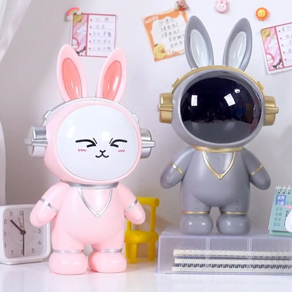 

Large Capacity Astronaut Piggy Bank Night Lamp With Light Astronaut Savings Bank Durable Safe Space Rabbit Savings Bank