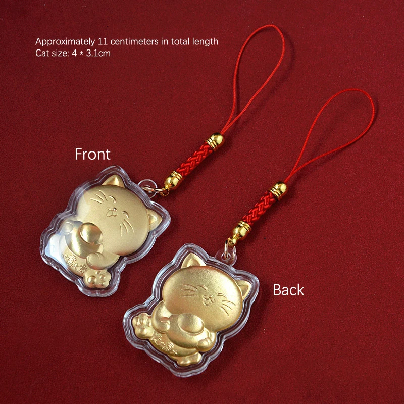 New Good Luck Cat Yuanbao Cat Phone Chain Camera Keys Cord Chain Cute Lanyard Keychain New Year Gift