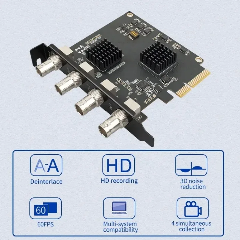 1080P60Hz FHD Video Capture Equipment up to 16CH SDI Input Internal PCIe Card for Linux System Video Acquisition Card