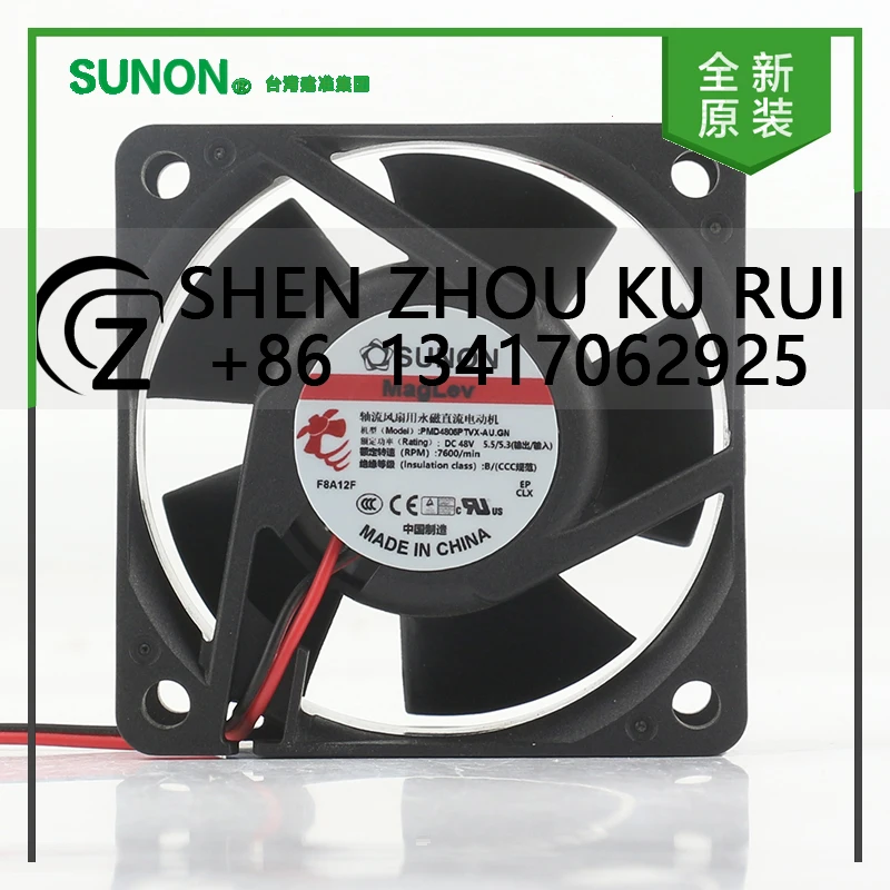 

Оригинальный Sunon 5 В 12 В 24 В постоянного тока 48 В 5,5/5,3 Вт AC EC 6025 60X60X25 мм 6 см инвертор с большим объемом воздуха двухпроводной вентилятор охлаждения PMD4806PTVX-A