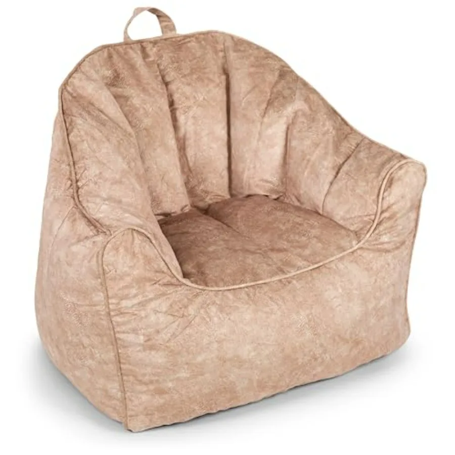 

Hug Bean Bag Chair Caribou Hyde Faux Polyester Blend 3 Feet Living Room Lounge Seating Soft Cushioning Modern Design Neutral Gr