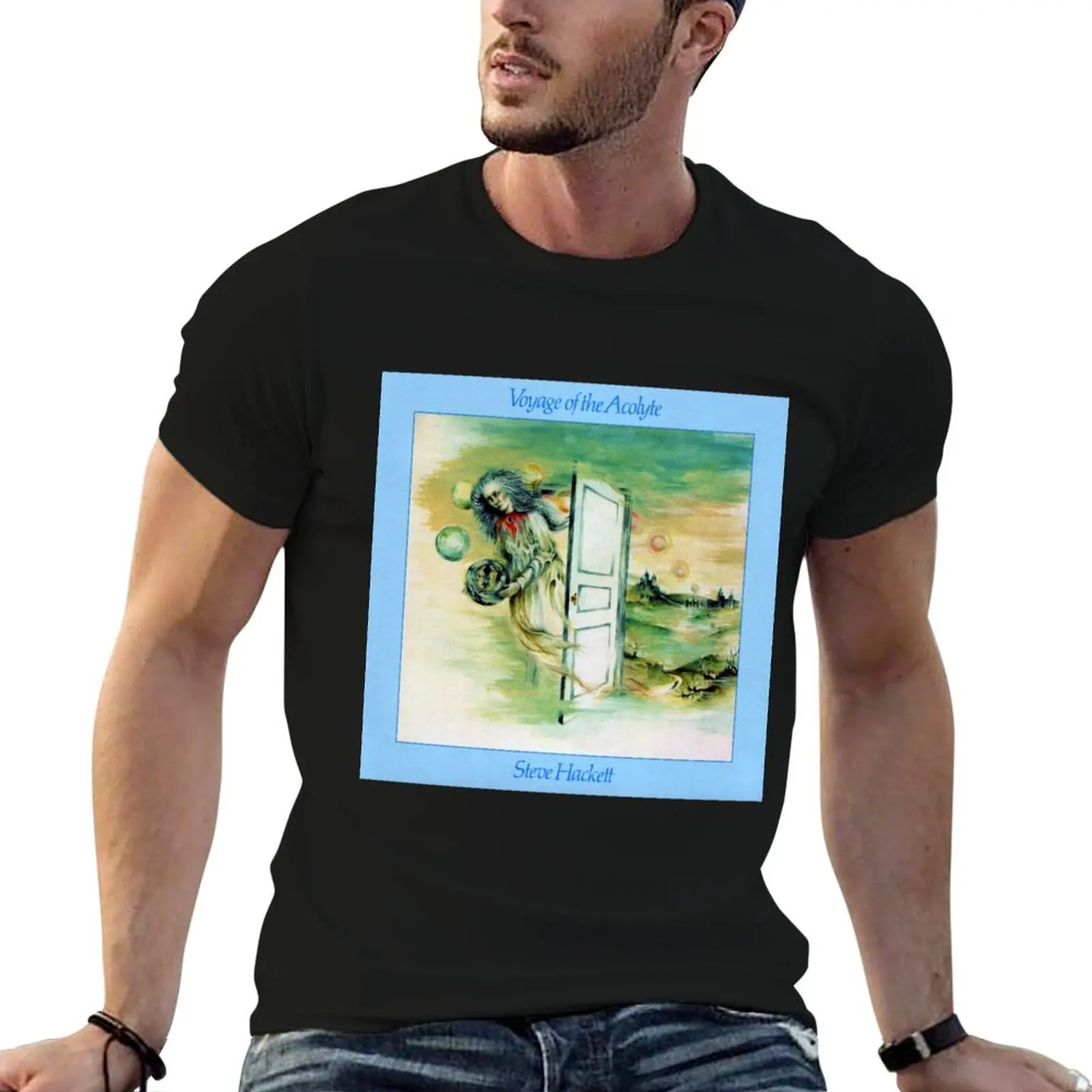Camiseta con estampado de Steve Hackett Voyage of the Acolyte, camisetas gráficas para hombre, camisetas gráficas para hombre, camiseta lisa para hombre