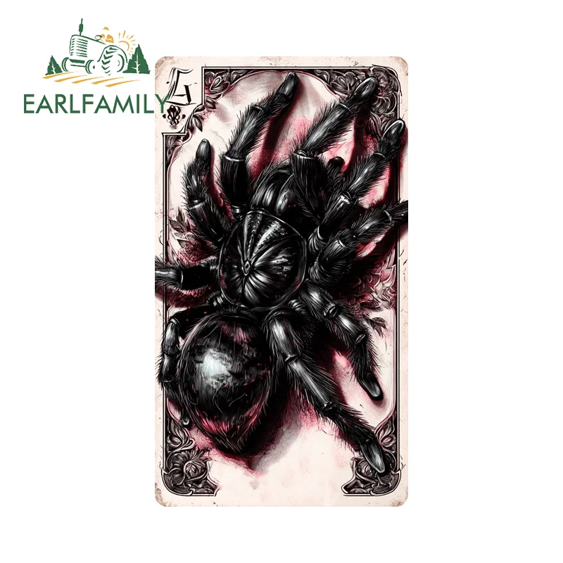 EARLFAMILY Cool Spider Cards Vintage Car Decals Artistic Graffiti Helmet Surfboard Luggage Decals Nice Exterior Accessories
