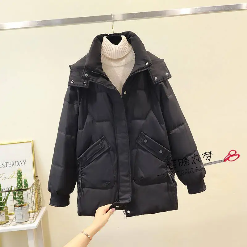 Down Cotton-padded Jacket Women's Long Section 2026 New Loose Explosion Cotton-padded Coat Winter Thickening Cotton-Padded Coat 4