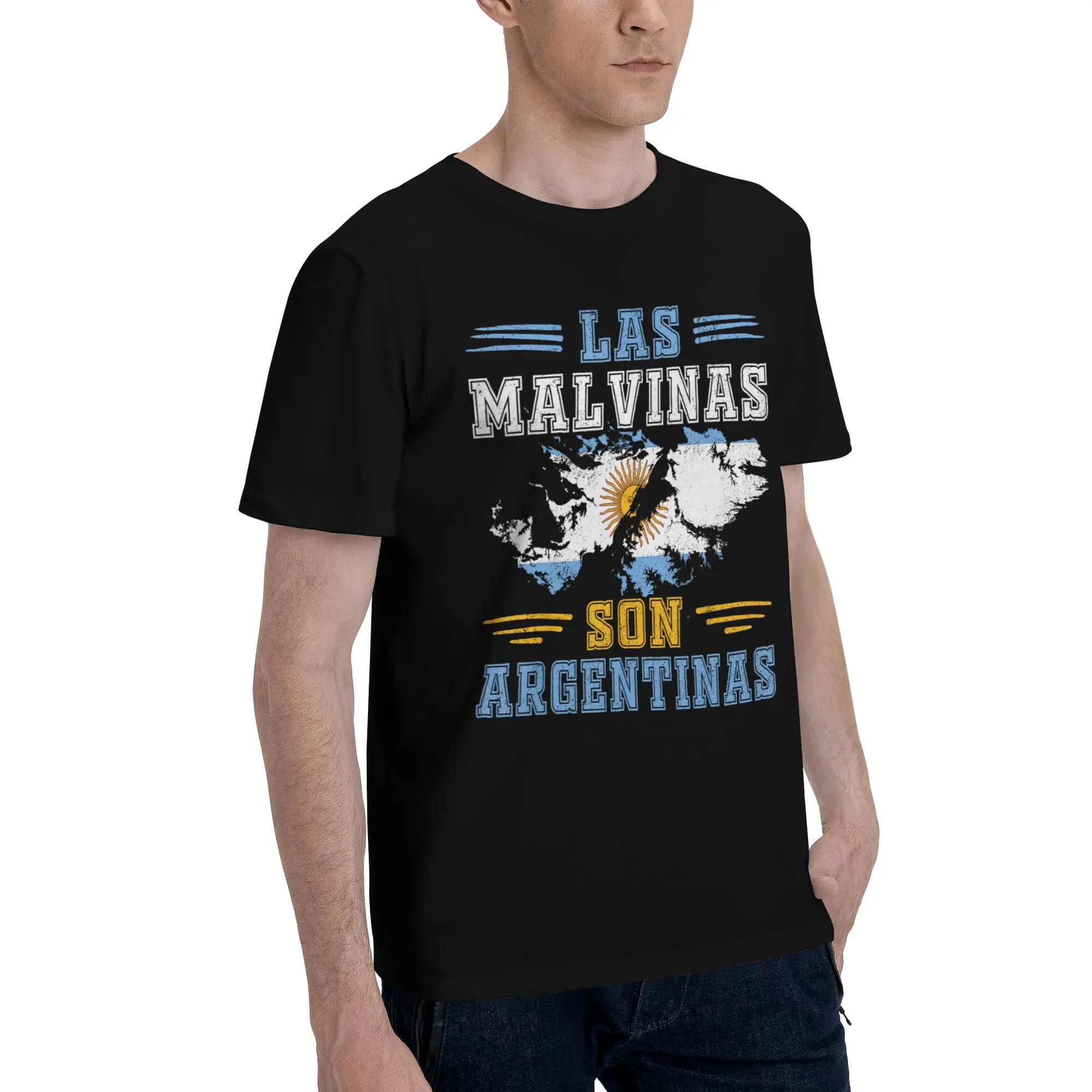 Mens Womens Las Malvinas Son Argentinas T Shirt 100% Cotton Graphic Print Tee Shirts  Clothing Outfits
