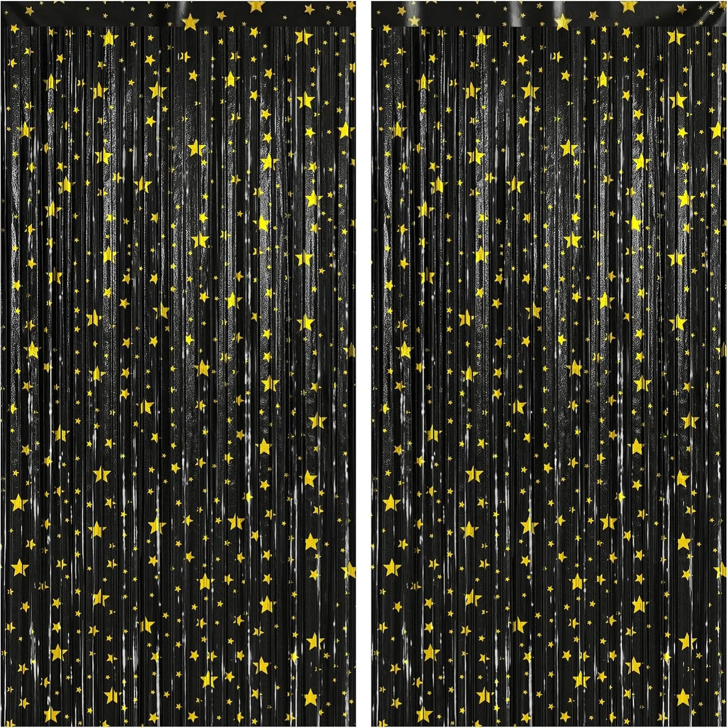 2 Piezas de Fondo de Flecos de Estrellas para Decoración de Fiestas Negras |   Fondo de Lentejuelas para Decoraciones de Año Nuevo 2026