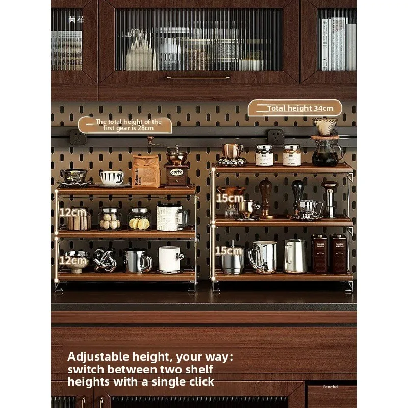 Desktop rack, household multi-layer storage rack, computer table foldable coffee cup holder