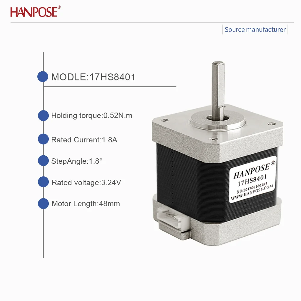 NEMA17 3PCS 17HS8401 Stepper Motor 3.24V 1.8A Two-Phase Four Wire 3D Printing Accessories Motor Manufacturer Direct Sales NEMA17