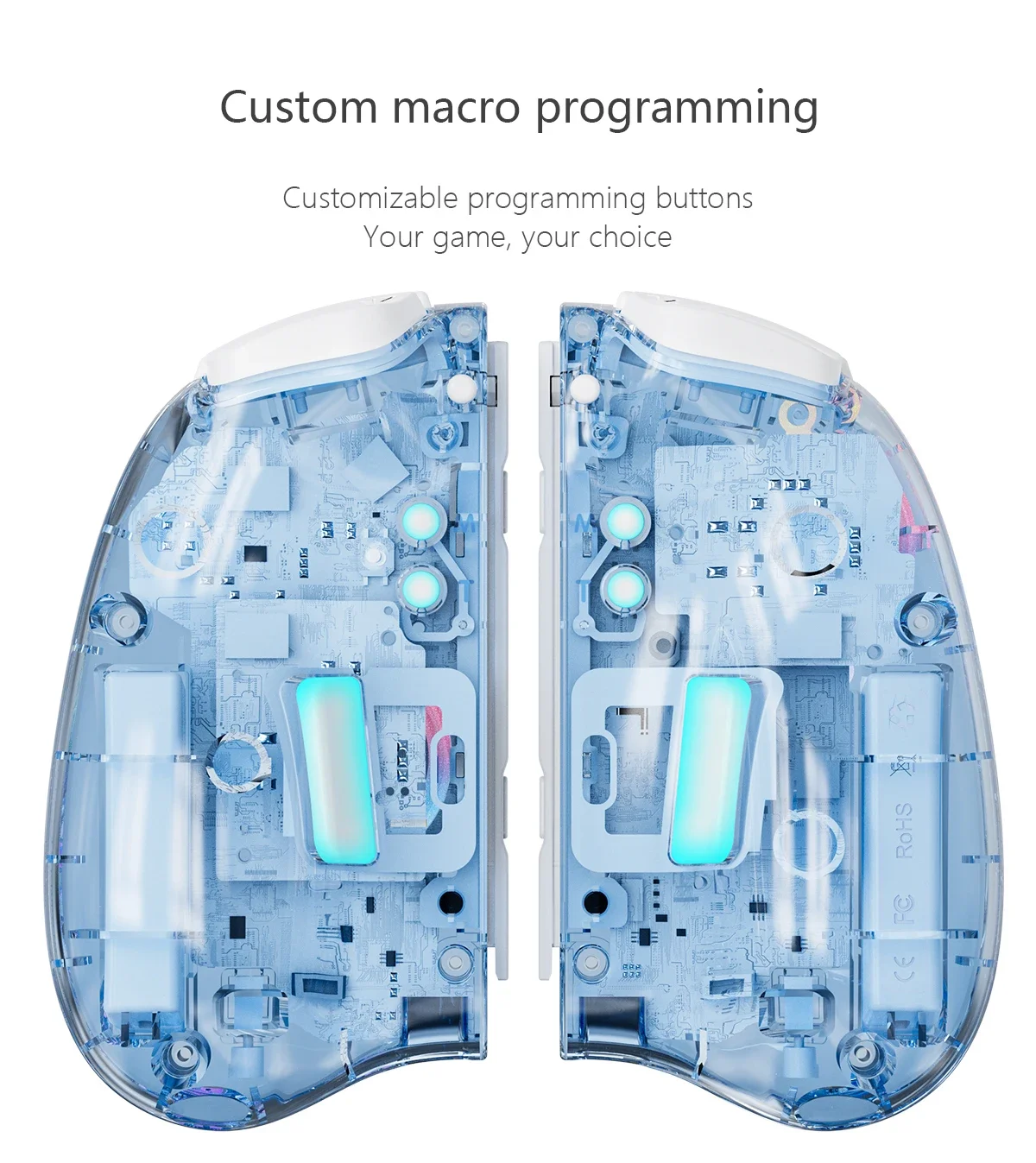 LinYuvo KS37B Kontroler bezprzewodowy Meteor Light Joycons do Nintendo Switch/OLED z programowalnym/sterowaniem ruchu/podwójnym wibracją