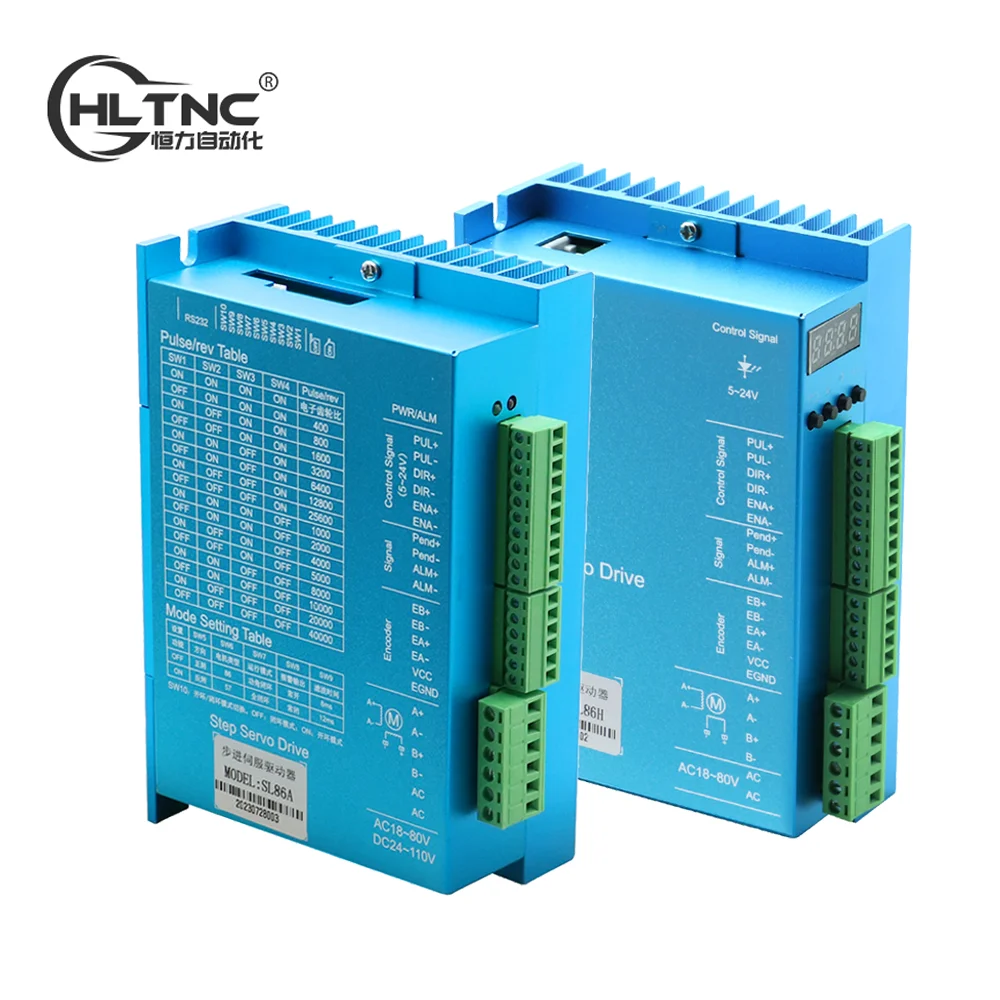 

HLTNC SL86A DL86H AC 80V DC 24V 110V 8A Hybrid Servo Driver Fit Nema34 Closed Loop Stepper Motor With Encoder For CNC Engraver