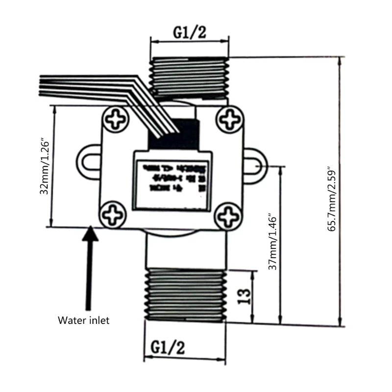 flujo agua G1/2" interruptor caudalímetro 1-30L/min medidor flujo líquido