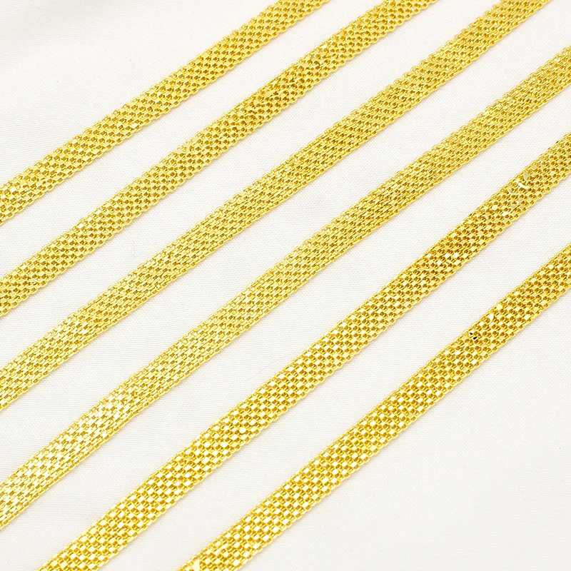 قلادة ربط سلاسل للنساء الرجال الذهب مطلي النحاس 45 سنتيمتر سميكة مجوهرات الأزياء ارتداء اليومي حفل زفاف هدية 5 صفوف