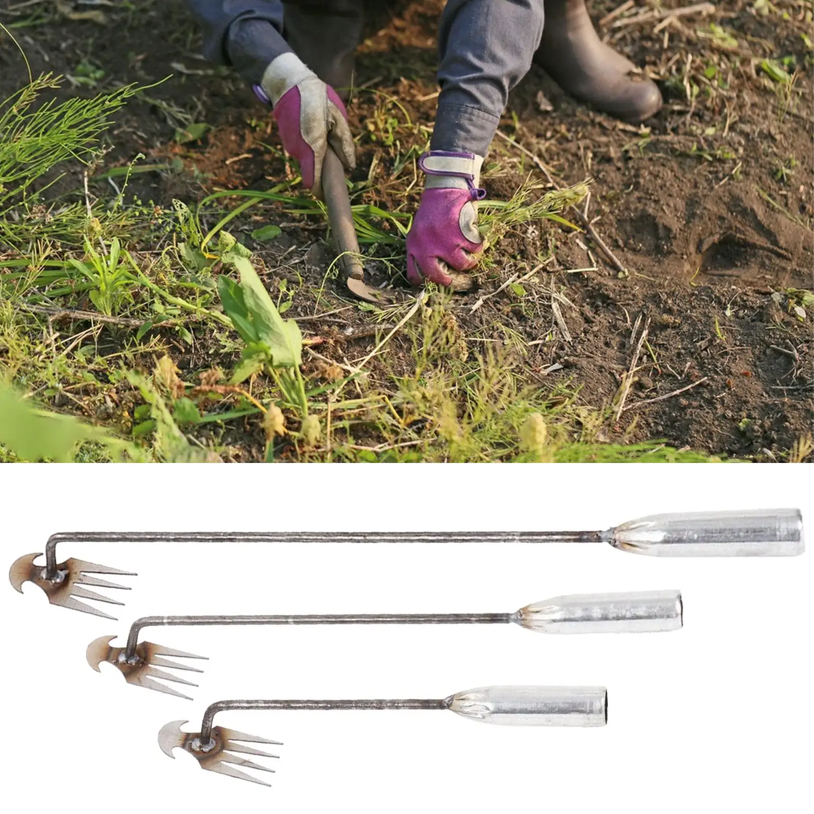 Strumento manuale per sarchiatrice da giardino strumento per sarchiatrice a manico lungo per piantare giardinaggio diserbo coltivazione di ortaggi allentamento aratura