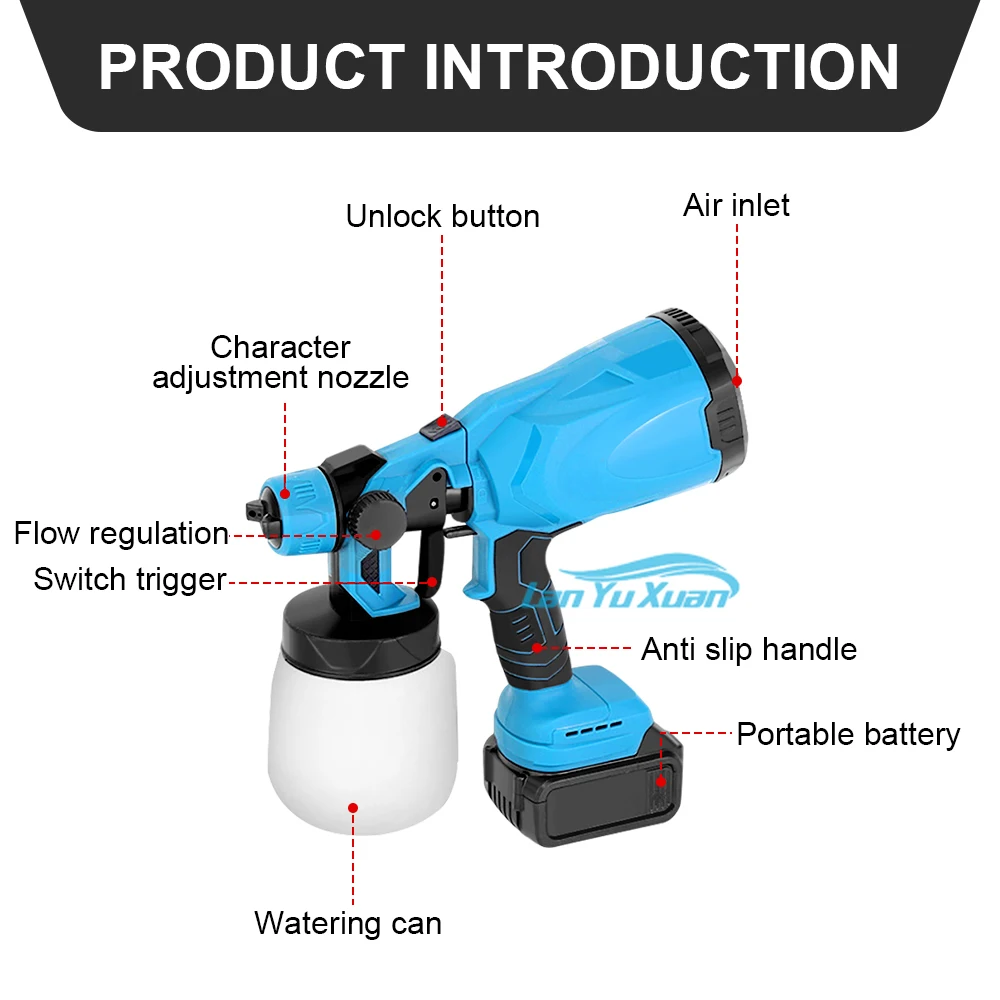 Lithium Battery Wireless Removable Power Home Small Spray Patterns Electric  Guns Paint ers