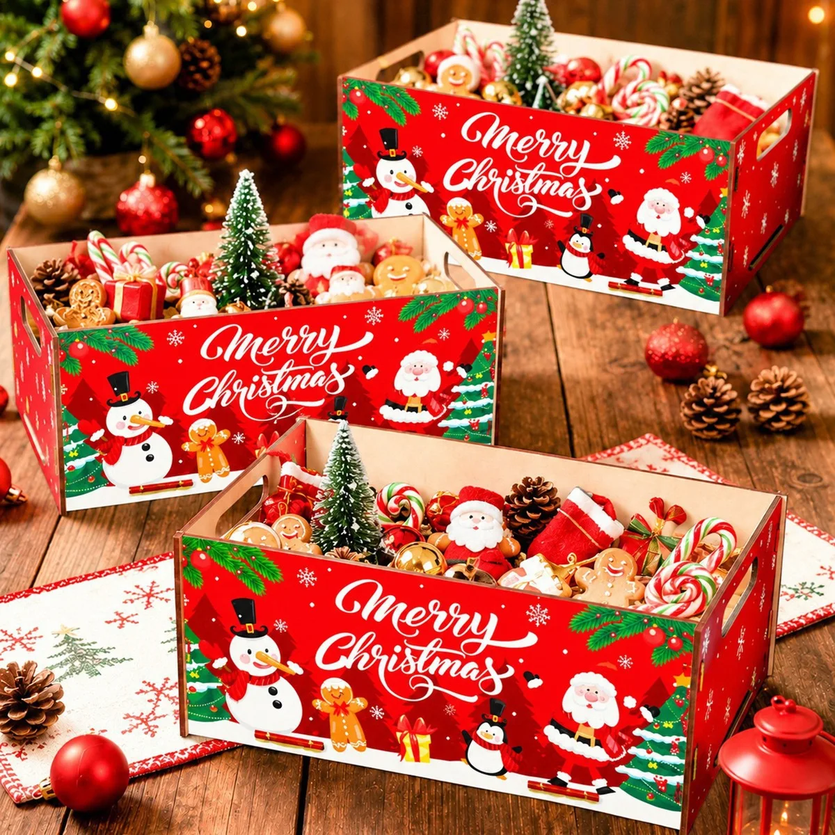 1 Piece Gingerbread-Themed Christmas Wooden Tray, Merry Christmas Gingerbread Man Design, Christmas Home Decoration, Christmas Gift, Perfect for Christmas Organization and Storage, Christmas Decorative Tray (Requires M