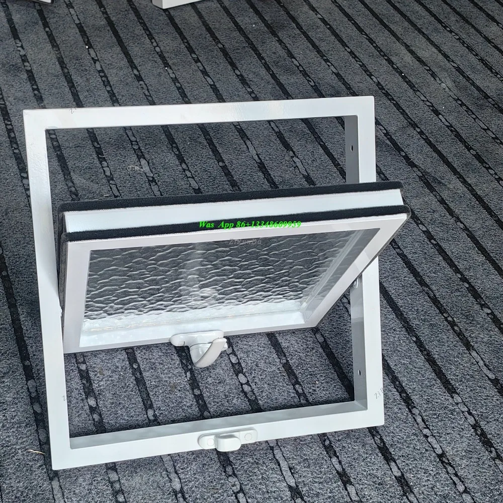 Aluminum Alloy Indoor Small Window Central Axis Rotating Window Dark Guard Lighting Window Rectangular  Customization