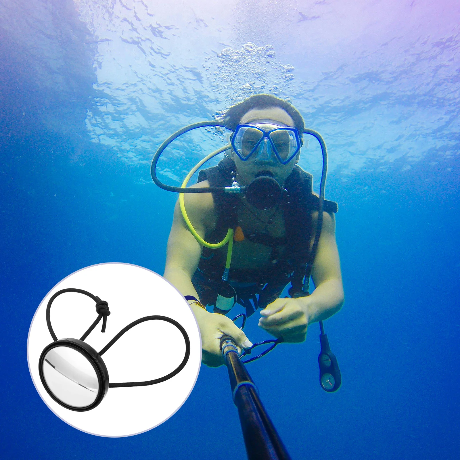 

Diving Rearview Mirror Adjustable Elastic Strap Side Mount for Cave Boat Scuba Diving Supply Exploration Gear Accessory