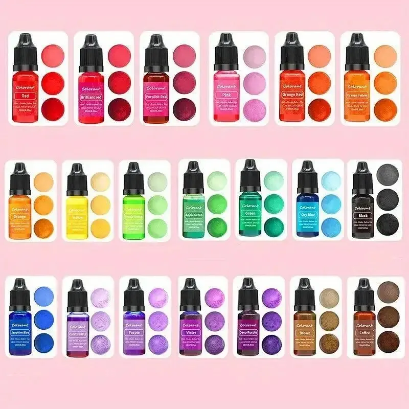 0.34oz/bottle Candle Dyes Pigment Liquid Colorant Resin Coloring Dye Pigments For DIY Candle Making Soap Epoxy Resin Craft Makin