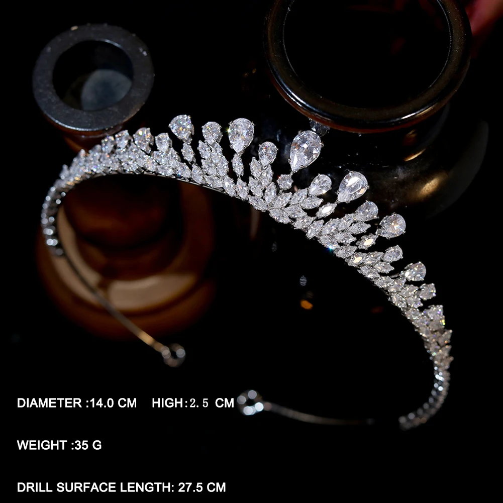 ASNORA New Tiara and Crown For Women Bridal Accessories Wedding Crowns CZ Crystal Tiaras Princess Pageant Party Headwear Gift