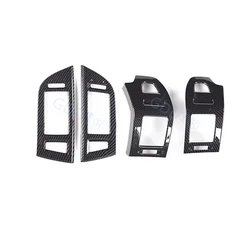 4 piezas de cubierta de carbono AC para Montero V93 V95 tablero medio de coche aire acondicionado salida de ventilación pegatinas de marco para Pajero V97 V98