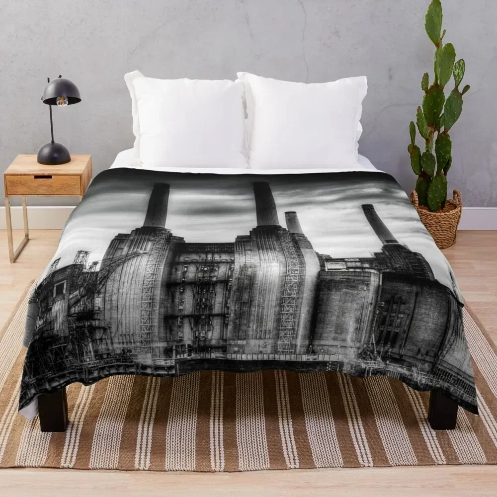 Battersea Power Station London Throw Blanket Bed bed plaid Blankets