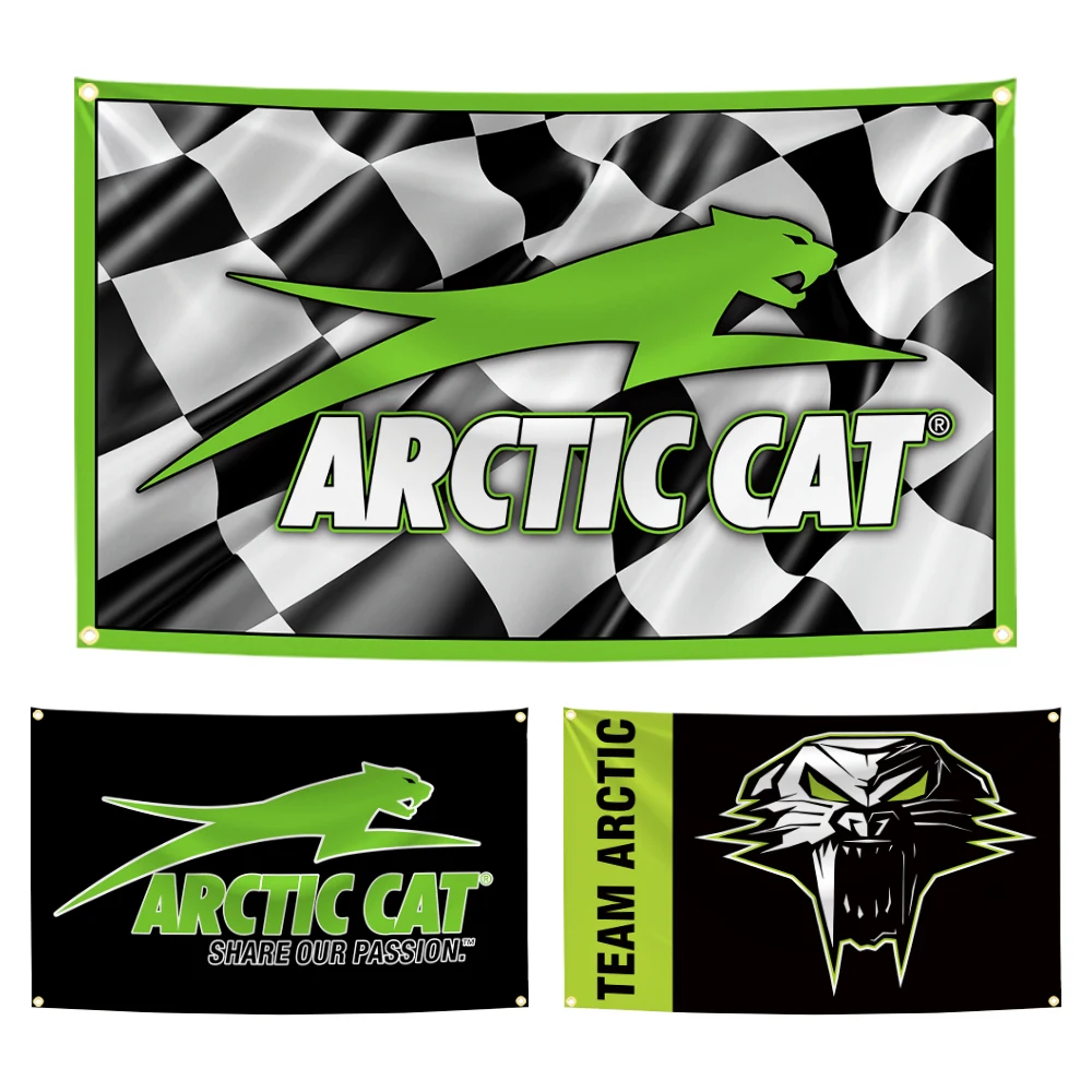 A-Arctic Cat Flag All-Terrain Vehicle Tapestry Polyester Digital Printing Banner Garage Wall Art Out Door Decoration