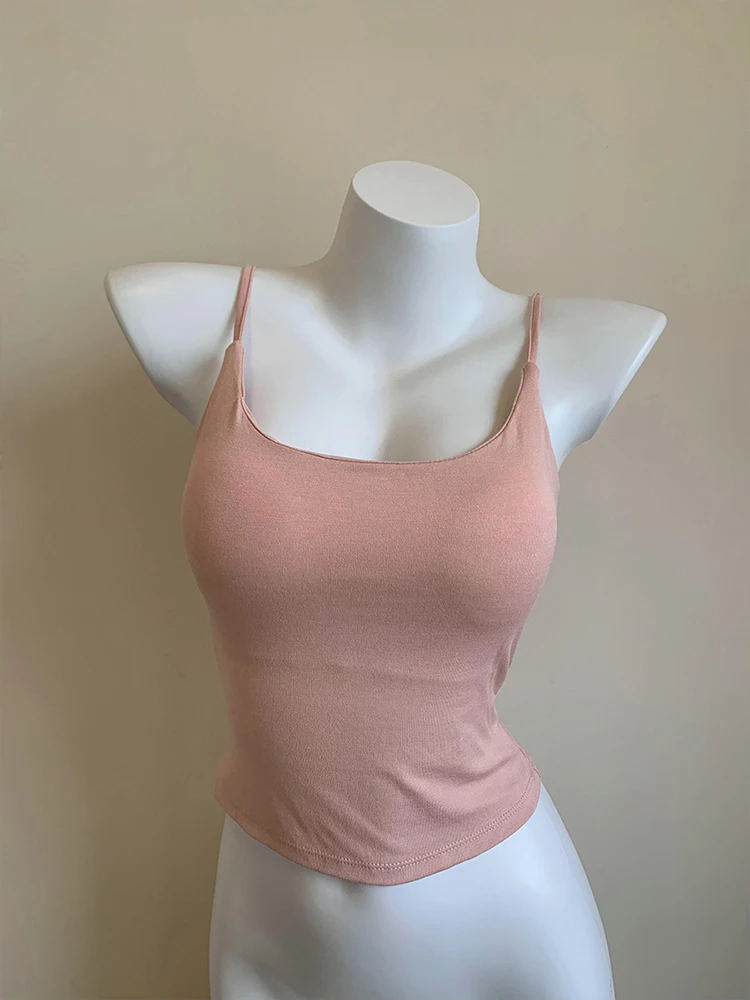 Pink Strapless Integrated Camisole Women's Inner Wear Base Shirt with Chest Pad Beautiful Back Bra Underwear Tube Top Outerwear
