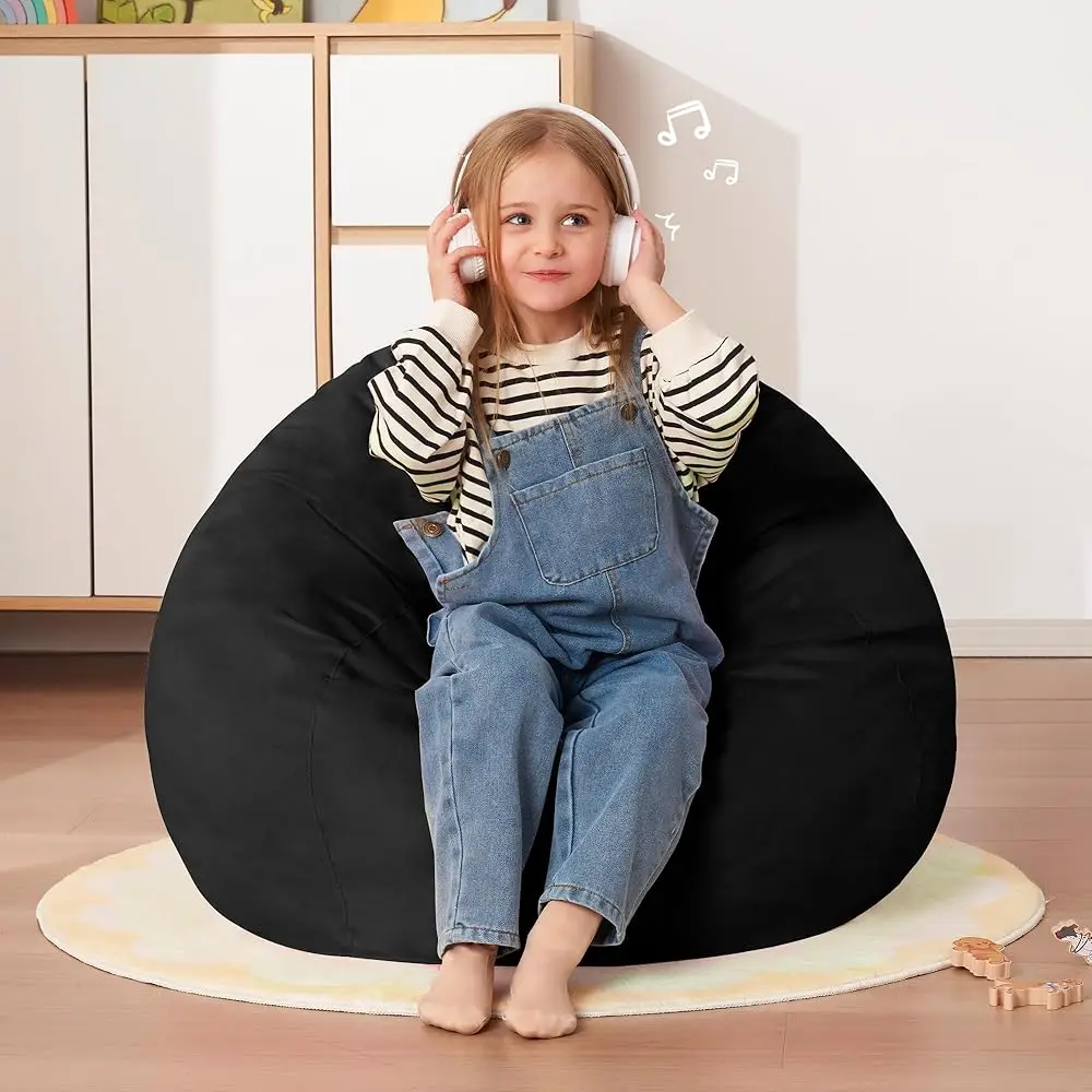 

2.5Ft Bean Bag Chair: 2.5' Bean Bags With Memory Foam Filled,Comfy Beanbag Chairs Round Bean Bag Sofa With Dutch Velvet