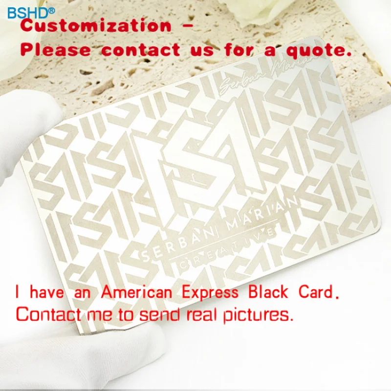 

custom.Designer Premium Custom Printed VIP Luxury Metal Business Card Laser Cut Engraved
