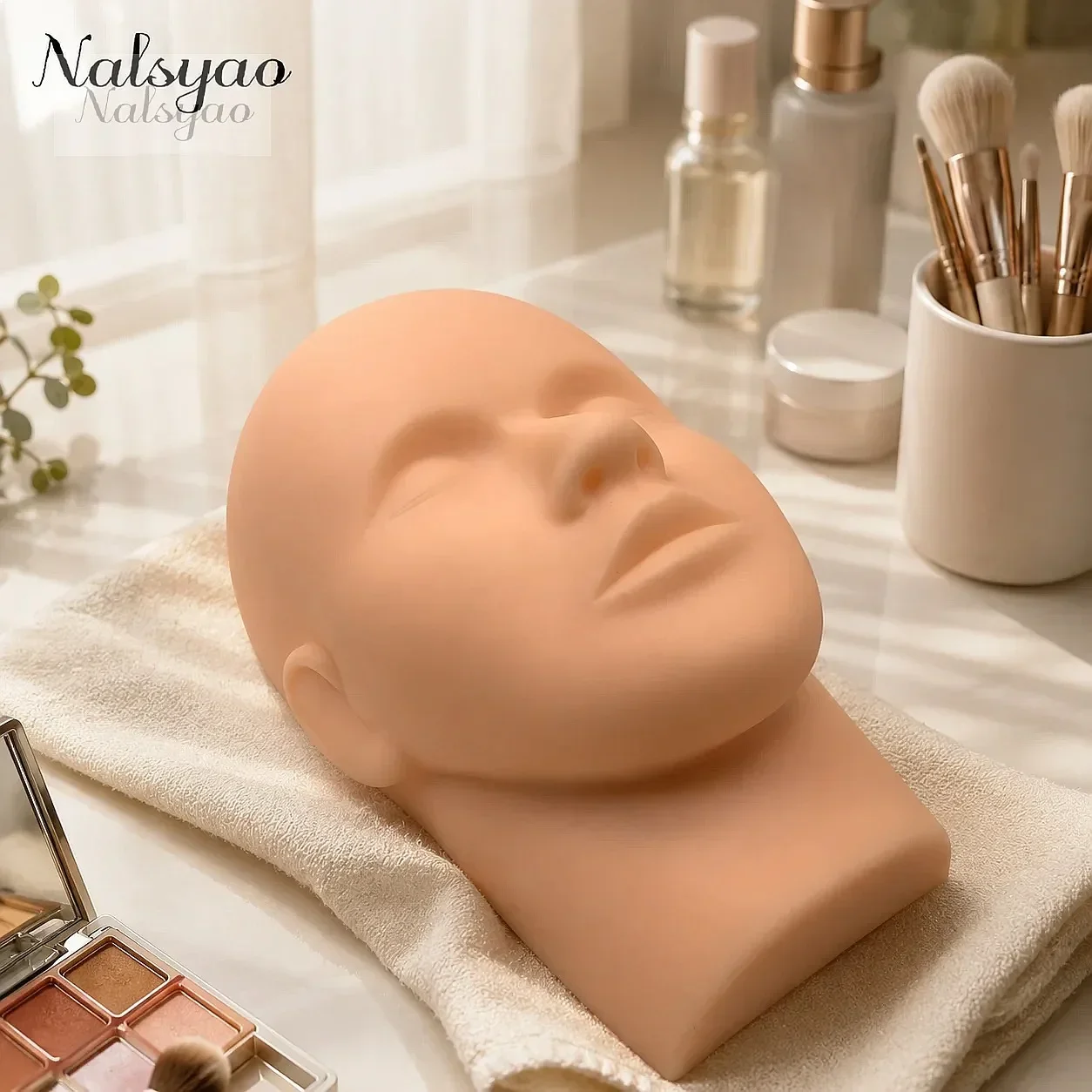 1pcs Fake Head Mould Mannequin Head Training Makeup Model Rubber Eye Facial Eyelash Extension Practice Heads