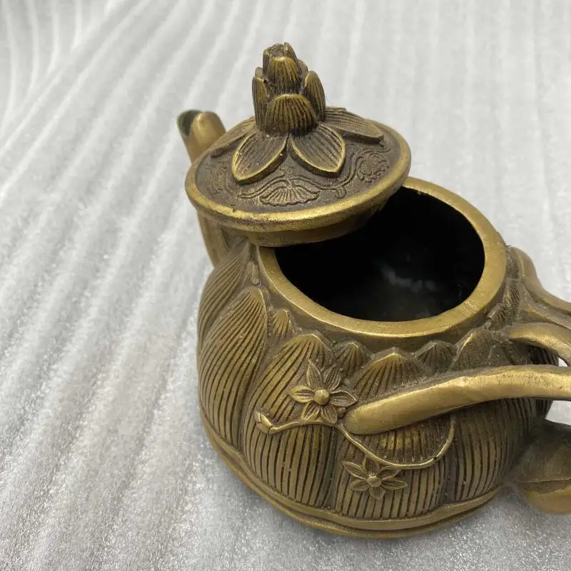 

Antique Miscellaneous Antique Style Pure Copper Lotus Wine Pot Exquisite Workmanship Patina Enhancer Home Decor Collectibles
