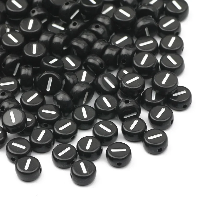 100-500PCS Schwarz Runde Acryl Buchstaben Perlen A-Z Alphabet Lose Perlen Für Schmuck Machen DIY Halskette Armband handgemachte Handwerk – Detail 11