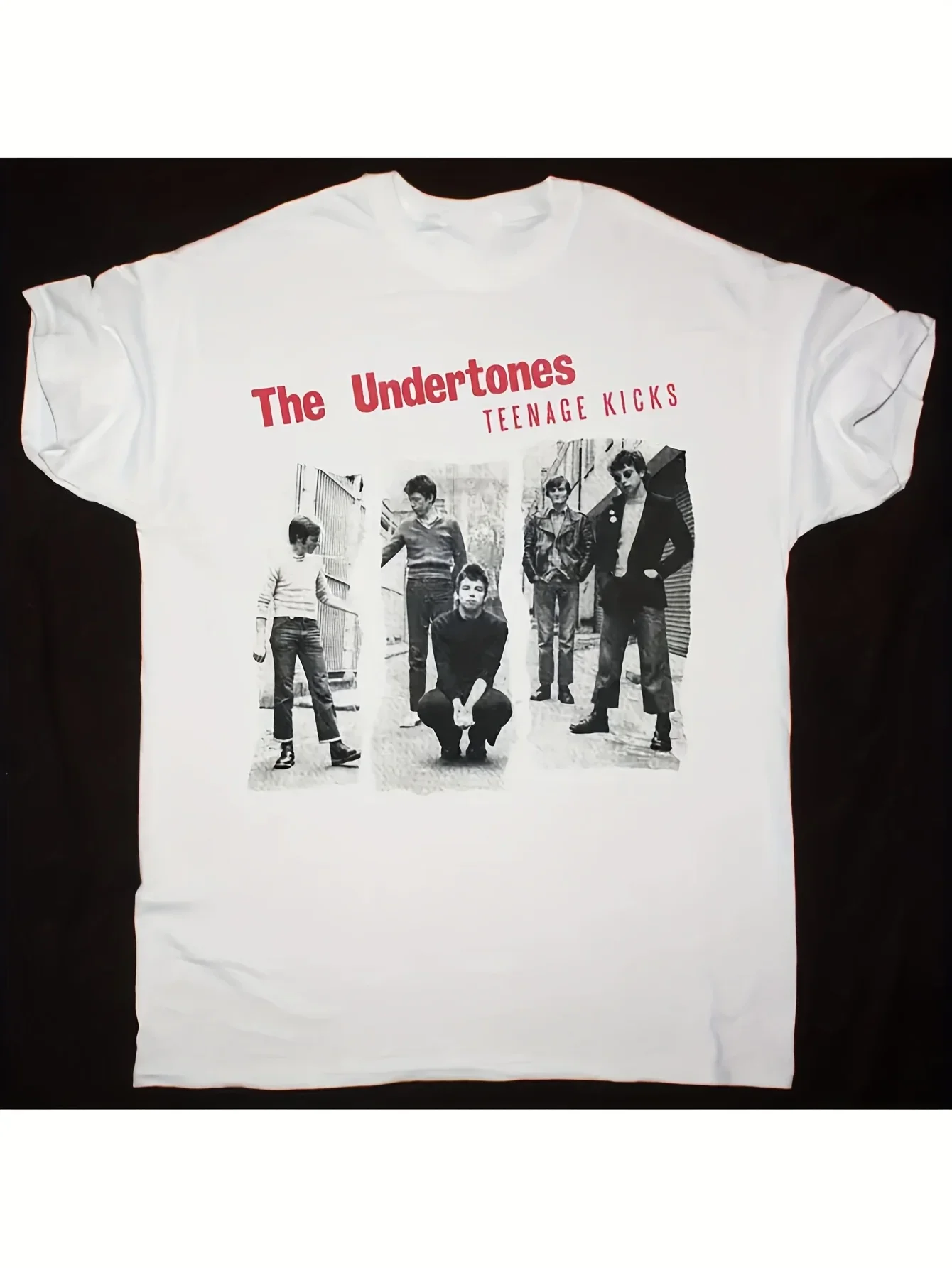 

Vtg THE UNDERTONES Band TEENAGE KICKS Хлопок S-2345XL Белая рубашка унисекс J424 Мужские топы Футболка Женские мужские футболки Топы для
