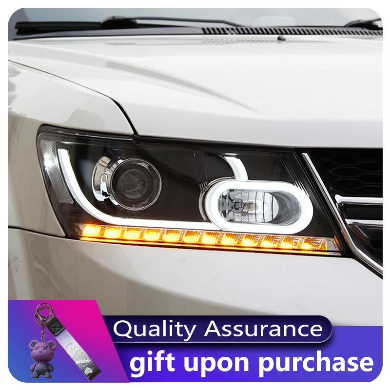 

Car Light Assembly for Dodge JCUV LED Headlight for Journey Headlights LED DRL Lens Double Beam HID KIT Xenon bi xenon lens