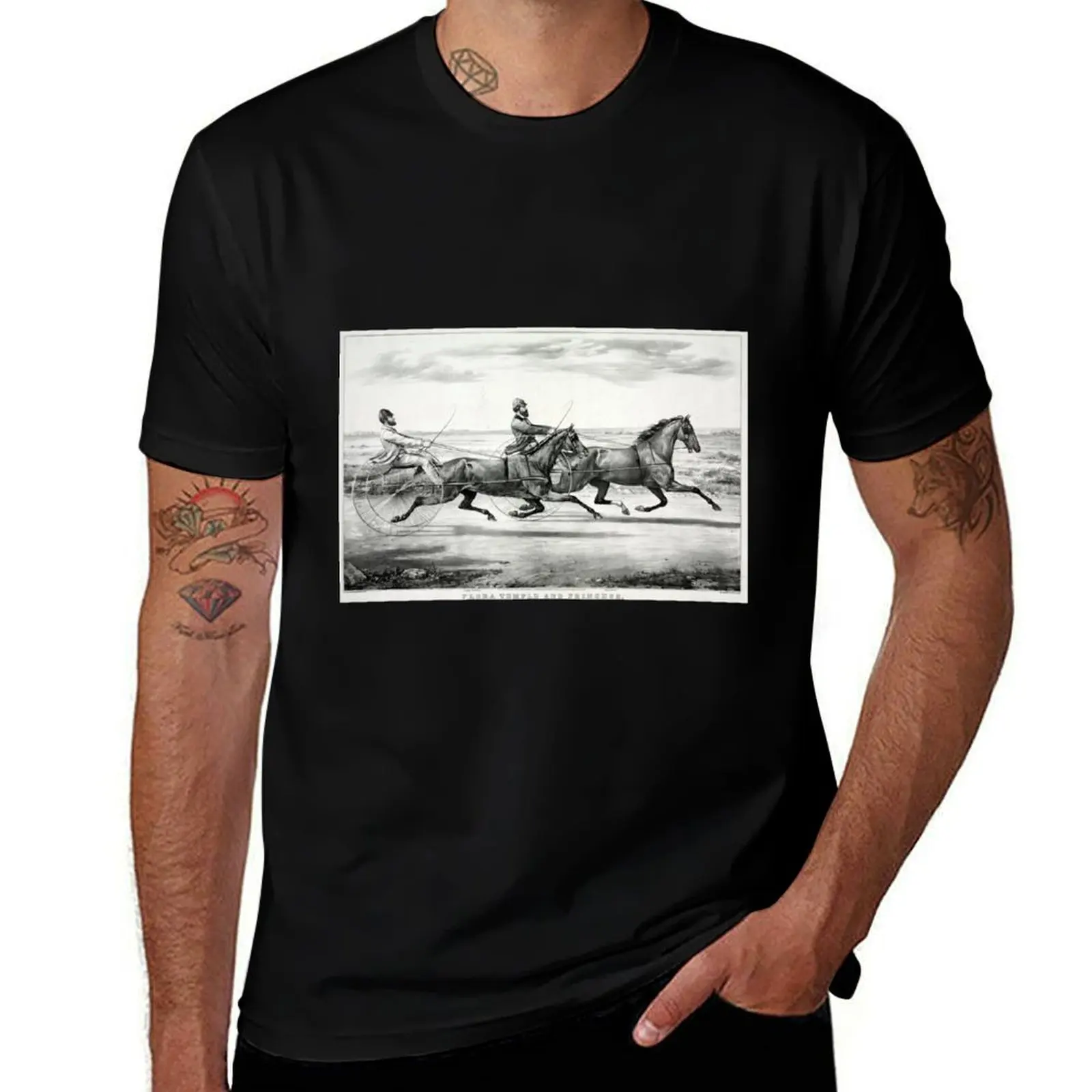 Camiseta Flora Temple y Princess - 1859 - Currier & Ives, camiseta de anime vintage, camiseta de manga corta, camisetas divertidas para hombre