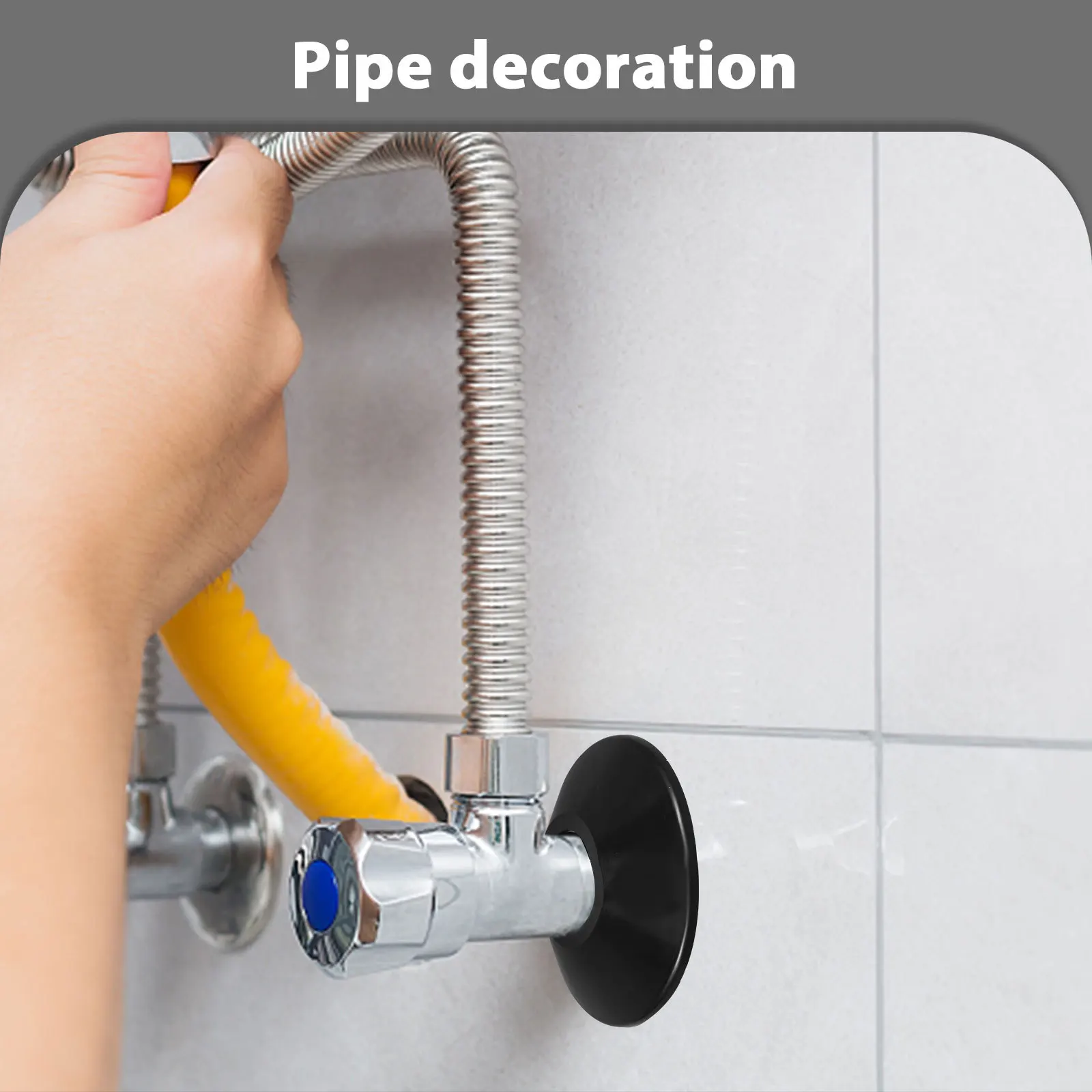 10 قطعة غطاء الأنابيب الديكور البلاستيك السباكة تركيبات غطاء للحمام المبرد صمام صنبور إخفاء الأنابيب يغطي #2