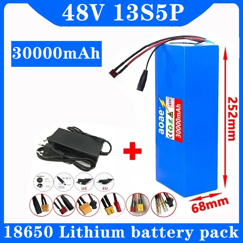 

13S5P 48V 30000mAh Ebike Battery Customizable High Power 18650 Lithium-ion Battery Pack for Electric Tricycles Electric Bicycles